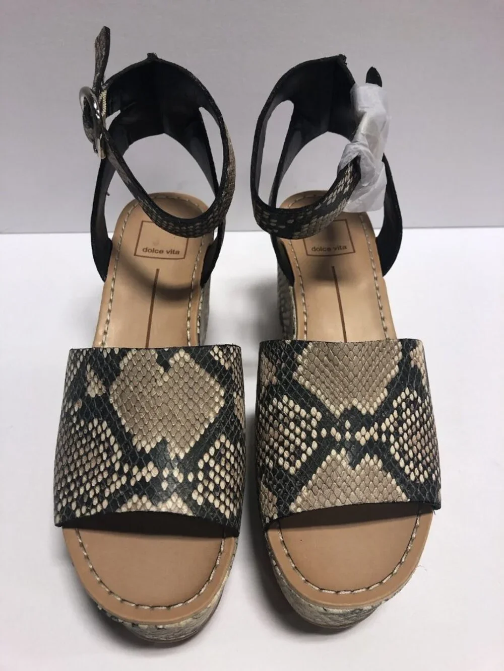 Dolce Vita Women’s Lesly Snake Print Wedge Sandals, Size 7.5M